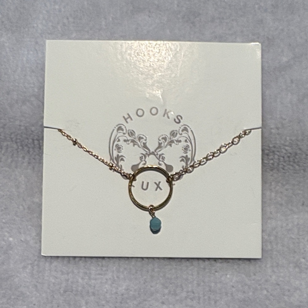 Elegant Gold Bracelet with Amazonite Blue Gem Charm